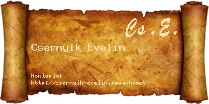 Csernyik Evelin névjegykártya